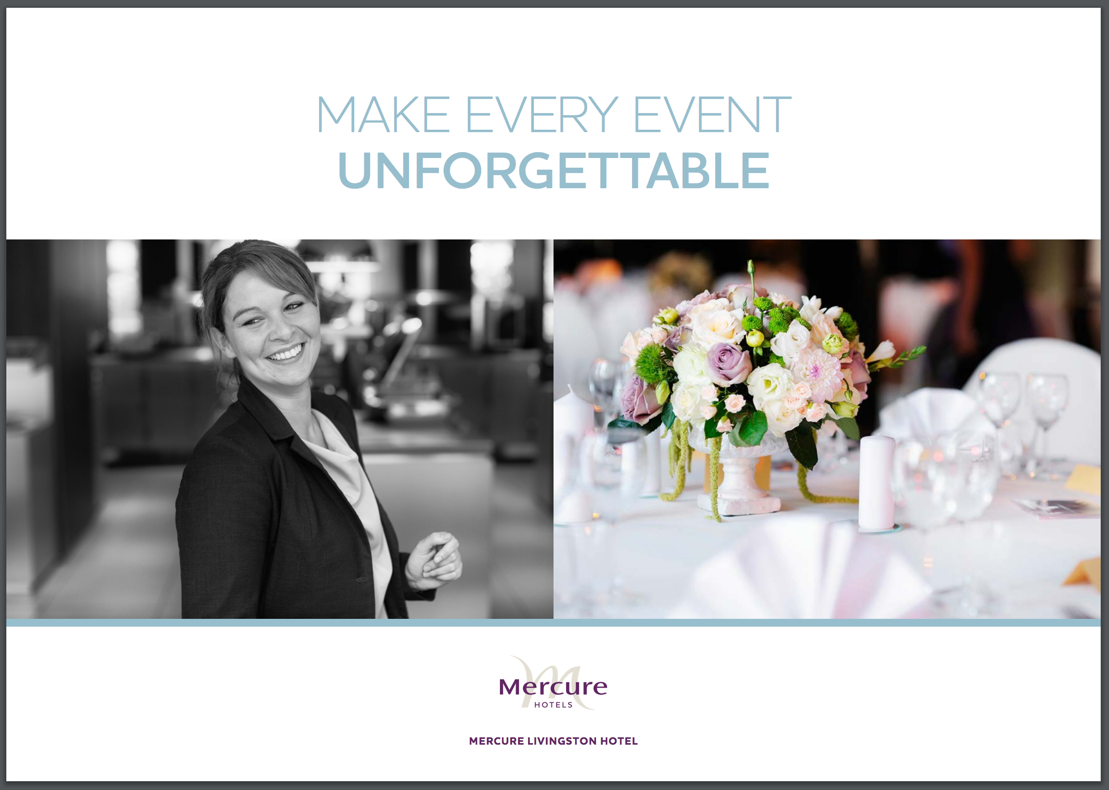 Mercure Livingston Hotel – Events Brochure Cover